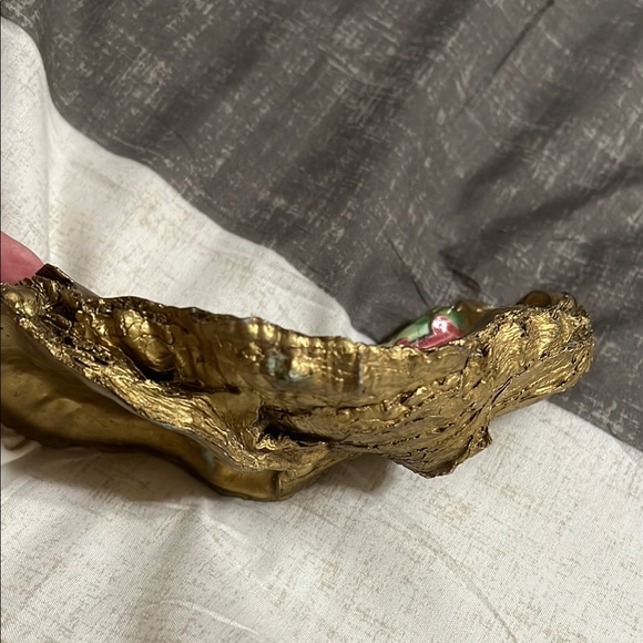 Gold Decorative Oyster Shell Art Piece - Picture 3 of 5